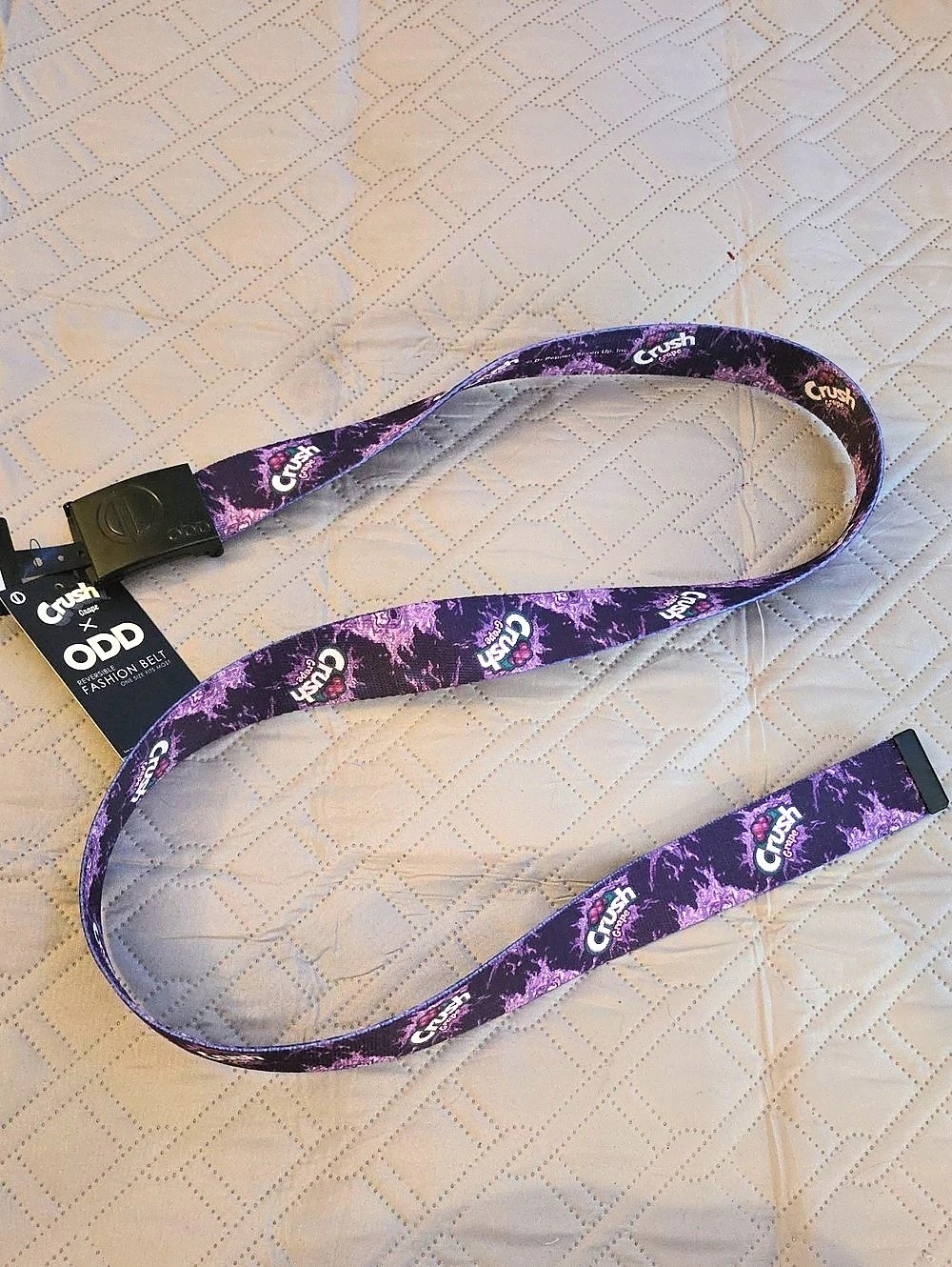 Crush Grape Reversible Fashion Belt Reversible Abstract Belt in Purple & Black